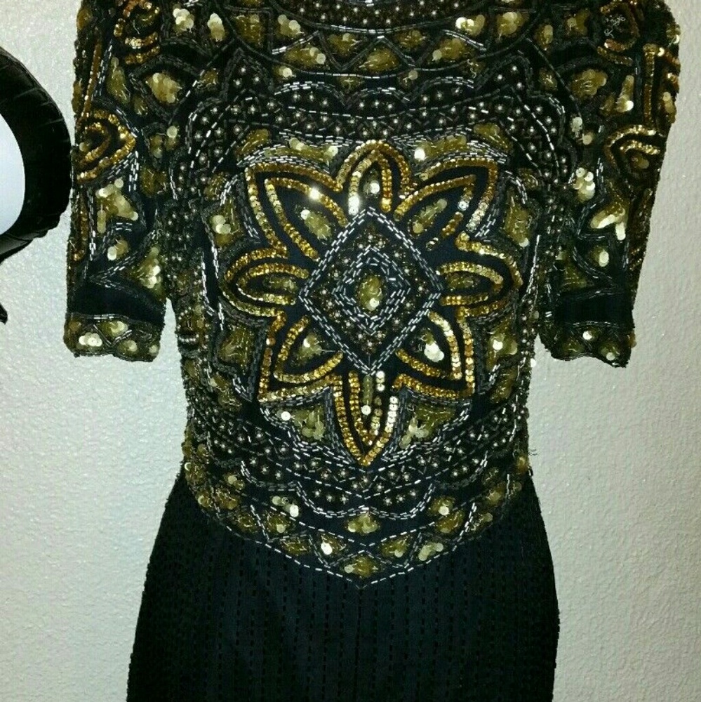 Night Vogue 100% Silk Sequin Dress